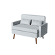 thumbnail image 1 of Loveseat 115 cm, pequeño loveseat moderno tapizado en tela, sofá de dos plazas Mid Century con cojín lumbar, patas de nogal, apto para espacios pequeños, gris,Gris, 1 of 2