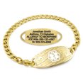 thumbnail image 1 of MedicEngraved Yellow Gold Stainless Steel Custom Medical Alert Bracelet - 5mm Curb Link, 1 of 7
