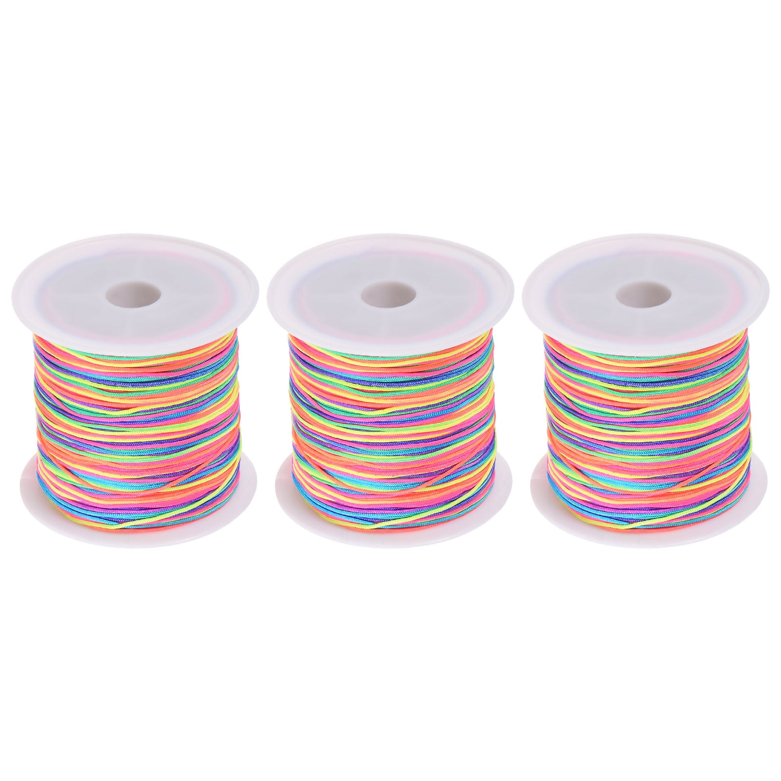 3 Rolls Nylon Beading Thread Knotting Cord 0.6mm 50 Yards Braided Nylon