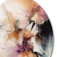 thumbnail image 3 of Designart "Watercolor Marble Orange I" Abstract Metal Round Art Living Room, 3 of 5