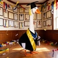 thumbnail image 5 of Lzobxe Graduation Porch Goose Clothes for 17"- 23" Geese, Yard Silly Duck Sculpture Clothes Set, Lawn Cement Goose Costume for Party Outdoor Decor, 5 of 8