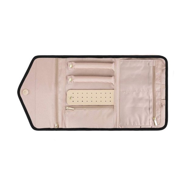 Bolsa de almacenamiento de joyas Estuche de joyería plegable Bolso de poliéster duradero (Negro) Likrtyny Para estrenar