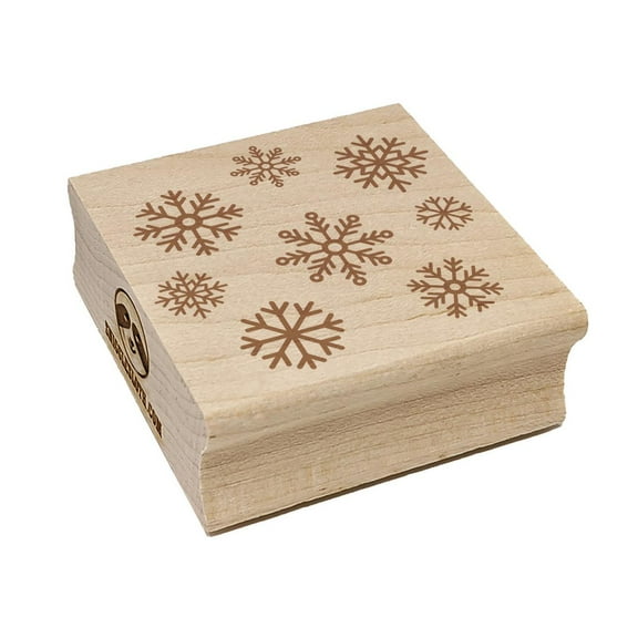 Scattered Snowflakes Winter Square Rubber Stamp Stamping Scrapbooking Crafting - Small 1.25in