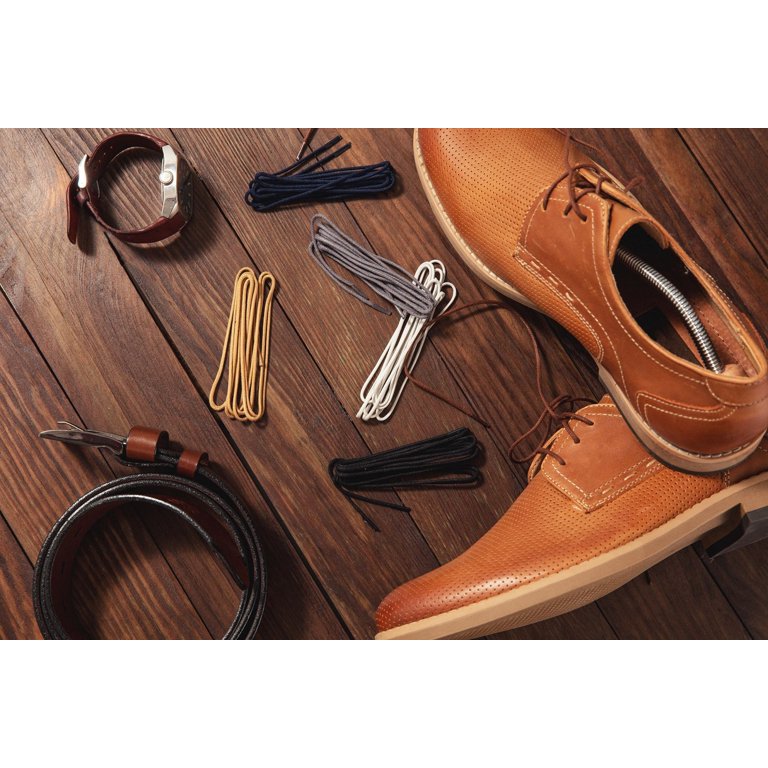 thin dress shoe laces Wellington Narrow Flat Waxed Dress Shoelaces Black / 80 cm / 31.5 in