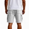 thumbnail image 3 of Nestiefly Men's Cargo Shorts - Cotton Elastic Waistb Drawstring Big & Tall Relaxed Fit Workout Athletic SweatShorts with Pockets White 3XL, 3 of 3