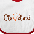 thumbnail image 4 of Inktastic Cleveland Heart Cursive Orange Boys or Girls Baby Bib, 4 of 4