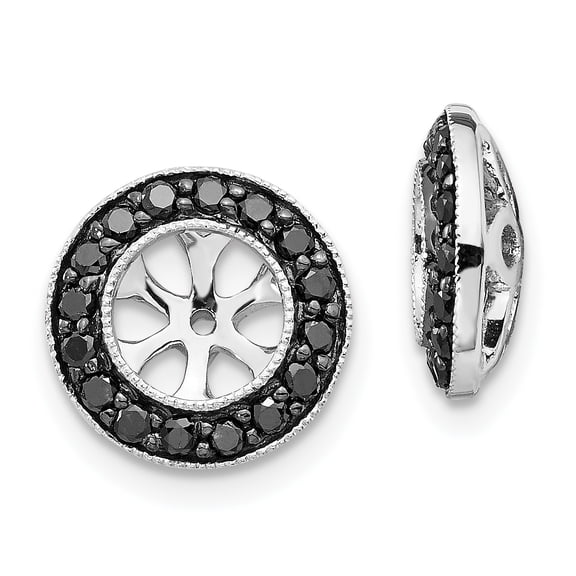 14k White Gold 1/3ct Black Diamond Earring Jackets 14k White Gold Earrings