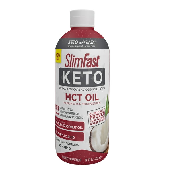 SlimFast Keto MCT Oil, 16 Fl Oz Bottle, 32 Servings