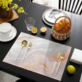 thumbnail image 3 of Orange Gray White Placemats Set of 4, Modern Farmhouse Abstract Marble Placemats for Dining Table, Place Mats for Kitchen Tabletop, Waterproof Wipeable Dining Table Mats Set, 3 of 9