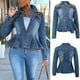 thumbnail image 2 of Moda mujer manga larga Tops prendas de vestir vaquero cuello vuelto chaqueta abrigo Pompotops  gfhjh14042, 2 of 6