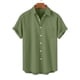 thumbnail image 2 of Mens Manga Corta Botón Abajo Camisas, Cuello de Vuelta Impresa Blusa, Top de Verano de la Moda Casual, 2 of 9