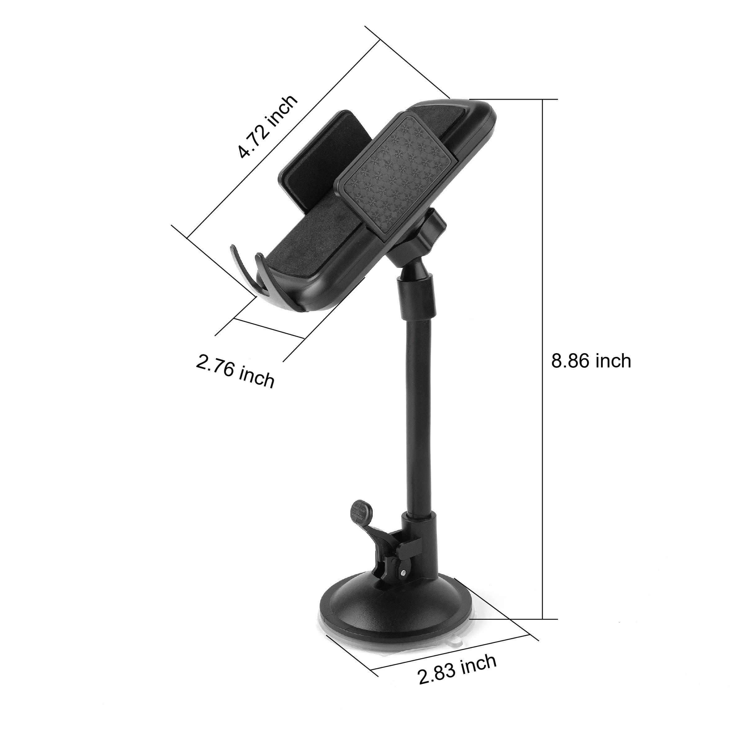 onn Dashboard & Windshield Cell Phone Mount, Black