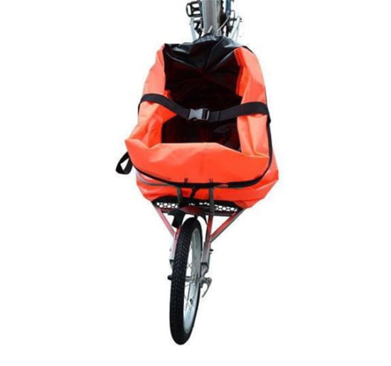 HOMCOM Solo Single-Wheel Bicycle Cargo Bike Trailer Cart Carrier Orange
