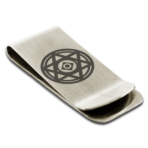 Tioneer Stainless Steel Conjuration Magic Rune Engraved Money Clip Holder
