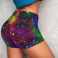 thumbnail image 4 of Lsque Bright Universe Pattern High Waisted Biker Shorts for Women-Tummy Control Fitness Athletic Workout Running Yoga Gym Shorts,Moisture-Wicking-, 4 of 9