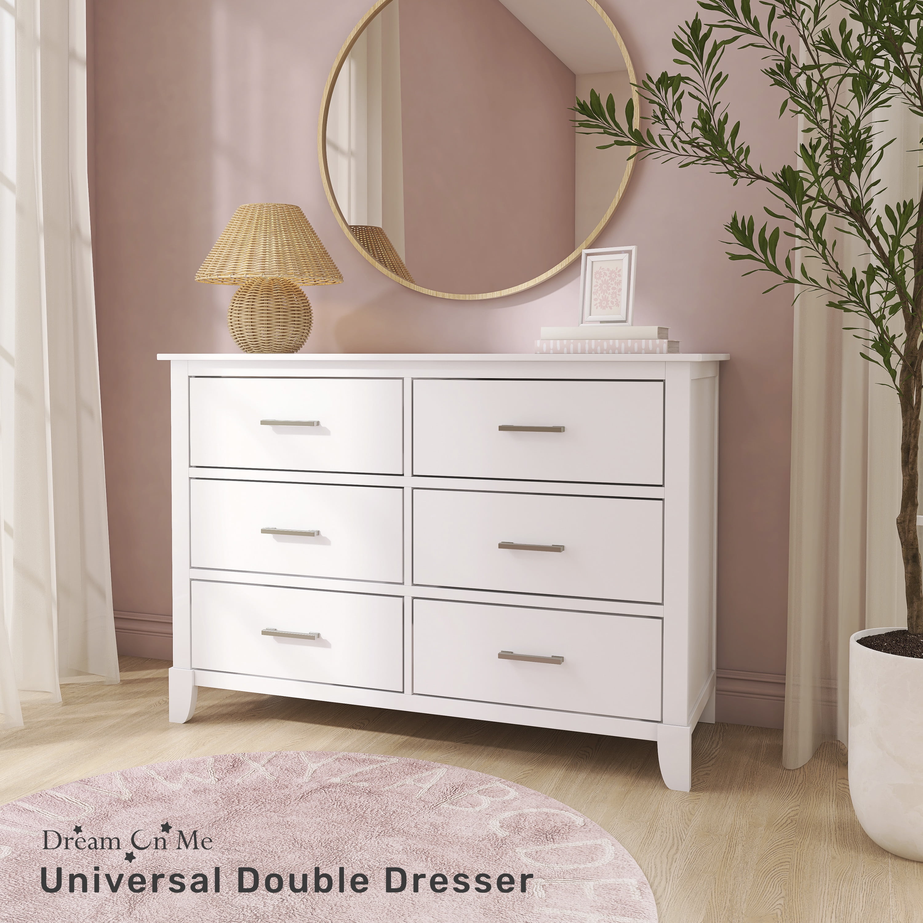 Dream On Me Universal Double Dresser in White, Model #599-WHITE
