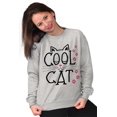 thumbnail image 5 of Crazy Lady Cool Cat Kitten Adorable Women Crewneck Sweatshirt Brisco Brands S, 5 of 5