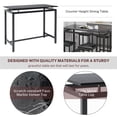 thumbnail image 6 of 5 Piece Pub Table Set, Counter Height Faux Marble Bar Table Set with 4 PU Leather Cushioned Stools, Modern Home 4-Person Dining Table Set, Kitchen Breakfast Table and Stools Set, D7781, 6 of 10