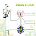 thumbnail image 4 of MUMTOP Solar Rain Gauge Outdoor - Metal Butterfly Flower Stake for Garden Yard Patio Decor, 4 of 9