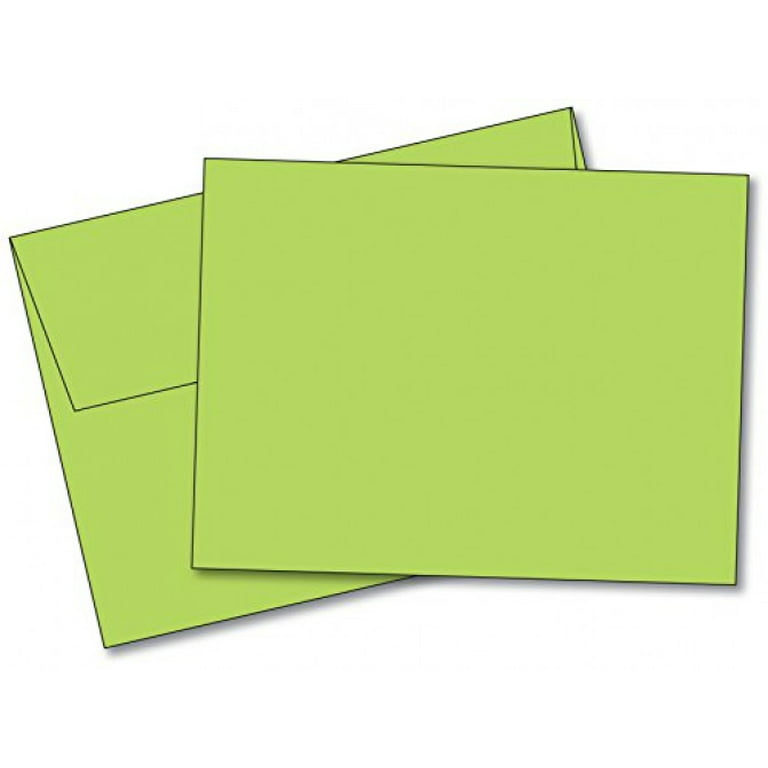 Blank Color Note Cards Uncoated - Lime - 4 1/2 x 6 Inches - 40 Cards and 40  Envelopes (These Are NOT Fold Over Cards)