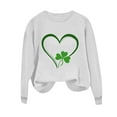 thumbnail image 3 of Felirenzacia Women’s St. Patrick Sweatshirt Lucky Clover Graphic Casual Pullover Top for Holiday Wear, White,L, 3 of 7