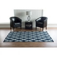 thumbnail image 3 of Linon Salonika Quatrefoil Reversible Woven Wool 5'x8' Rug in Blue, 3 of 10