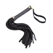 HRSR Leather Short Riding Whip Horse Whip Crop Riding Whip Horse Training Tools Faux Leather Whips Festival Costume(Black)