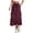 Wine-07, variant on STETMN Women's Drawstring Waist Cargo Midi Skirt, Streetwear Casual Summer Skirt with Multi Pockets