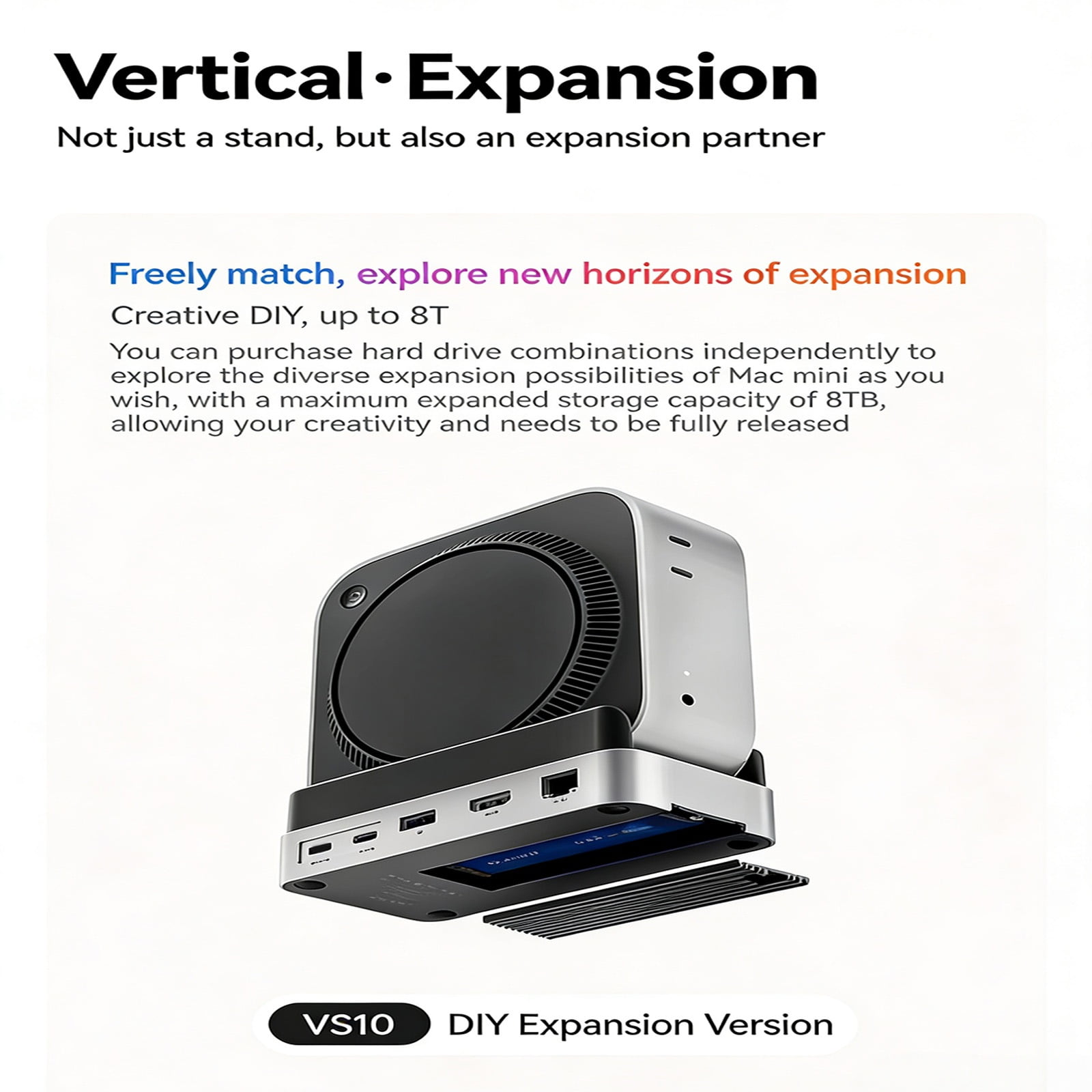Multifunctional Docking Station for 8TB HDDs Storage 4K HDTV Output Gigabit Ethernet and PD100W Charging