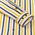 thumbnail image 4 of Men's Striped Button-Down Collar Iron-Free Stretch Dress Shirt, Long Sleeve All-Season Casual, 4 of 7