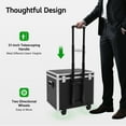 thumbnail image 4 of Portable File Storage Box with Handle, Letter Size Mobile Lock Box with Wheels & Telescoping Handle, Double Combination Locking Cabinet, 4 of 8