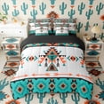 thumbnail image 2 of Erosebridal Hippie Aztec Bedding Comforter Set, Rustic Farmhouse Lodge Cabin Queen Bedding Sets, Black Reversible 7-Piece, 2 of 6