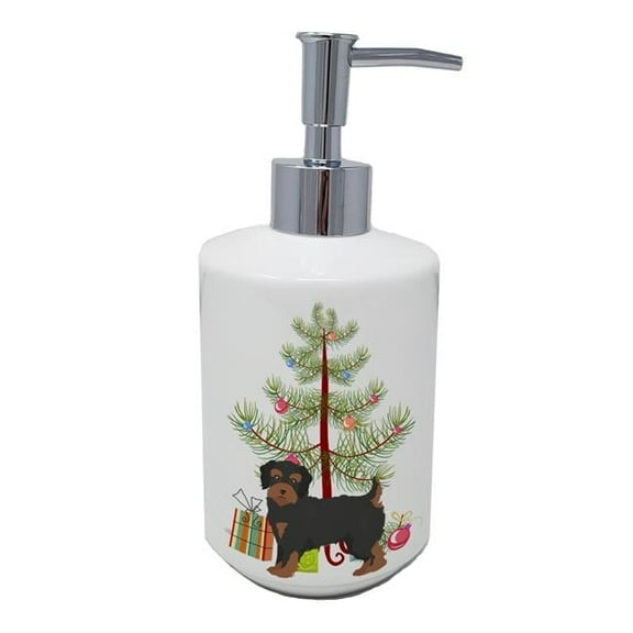 Carolines Treasures CK3882SOAP 7 x 3.5 in. Unisex Yorkiepoo No.1 Christmas Tree Ceramic Soap Dispenser