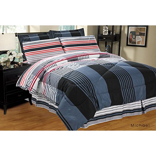Home Sweet Home Dreams 8-Piece Reversible Bed in a Bag, Queen, Micheal