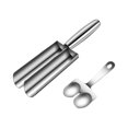 thumbnail image 1 of Precio sorpresa!Molde para albóndigas de acero inoxidable, cuchara para albóndigas, mango portátil manual, antiadherente, fácil de limpiar, herramienta para hacer albóndigas para masa de galletas, 1 of 2
