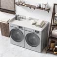 thumbnail image 3 of OfficeSimpli Washer Dryer Countertop w Non-Slip Pads, Made in USA, Laundry Room Wood Topper, Washer Dryer Cover for Top, Laundry Guard, Laundry Countertop, Laminate Finish, (Glacier White), Large, 3 of 8