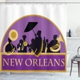 thumbnail image 1 of Ambesonne New Orleans Shower Curtain, French Quarter Band, 69"Wx75"L, Earth Yellow Blue Violet, 1 of 3