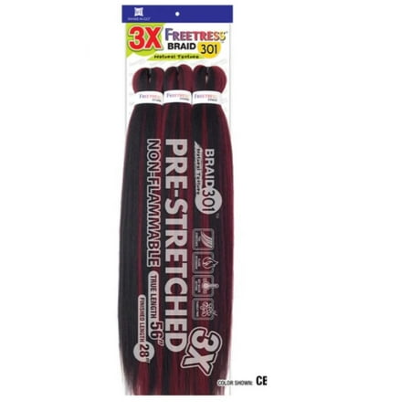 Free Tress Natural Texture Braids 3X Pre-Stretched Braid 301 - 56 -(Color# 1B)