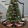 thumbnail image 4 of EWASWON Christmas Black Christmas Tree Skirt - 36 Inch Classic Design with Vintage Santa, Polyester Holiday Decor, Festive Christmas Gift, 4 of 6