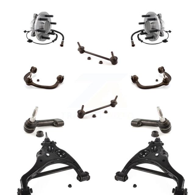 Transit Auto Front Bearing Lower Upper Control Arm Outer Tie Rod Link Kit (10Pc) for Car 2018 Ford F-150 Limited Platinum SSV XL XLT King Ranch Lariat with RWD Studs Face The Same Direction K7T-111120