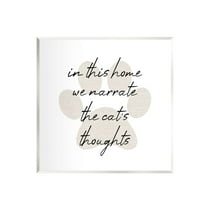 Narrate Cat's Thoughts Paw Shape Typography Graphic Art Unframed Art Print Wall Art