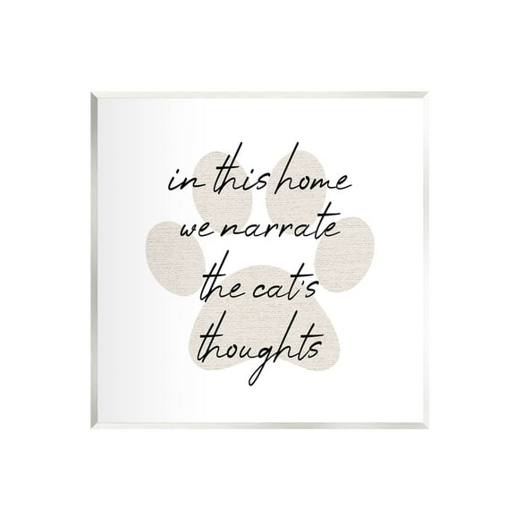 Narrate Cat's Thoughts Paw Shape Typography Graphic Art Unframed Art Print Wall Art