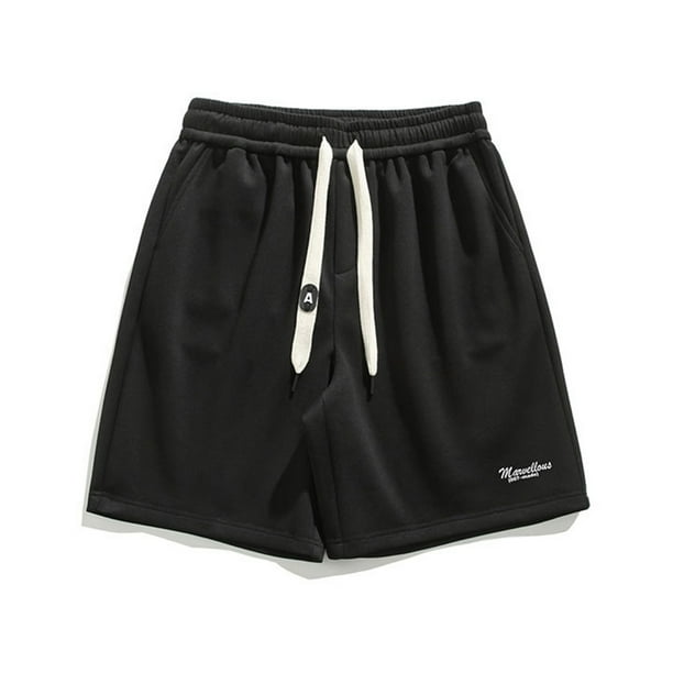 pstuiky Abreviatura para hombres, Pantalones cortos deportivos Mawcllous de verano, holgados, de pierna recta y con cintura elástica y cordón ajustable para hombre