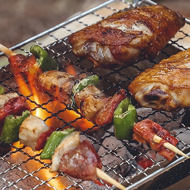 Parrilla de barbacoa plegable portátil de acero inoxidable, estante para estufa, malla para calentador al aire libre Likrtyny Para Estrenar