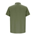 thumbnail image 4 of Men's Casual Loose Fit Short Sleeve Button-Down Shirt with Pocket, Turndown Collar, Polyester Blend for Spring and Summer Wear, 4 of 5