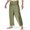 Army Green, variant on Thai Fisherman Pants Summer Solid Color Drawstring Wide Legs Pockets Menswear Flax Casual Loose Men Martial Arts Trousers Daily Life