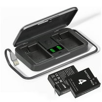 CITYORK 2 Pack DJI Osmo Action Batteries with Digital Camera Battery Charger DJI LCD Multi-Functional Battery Charger Case for Osmo Action 3, Osmo Action 4
