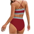 thumbnail image 4 of Dasayo Women Swimsuits Retro Two Piece Strapless Underwear High Cut Graphic Push up Swim Suit Bathing Suits for Women S, 4 of 4