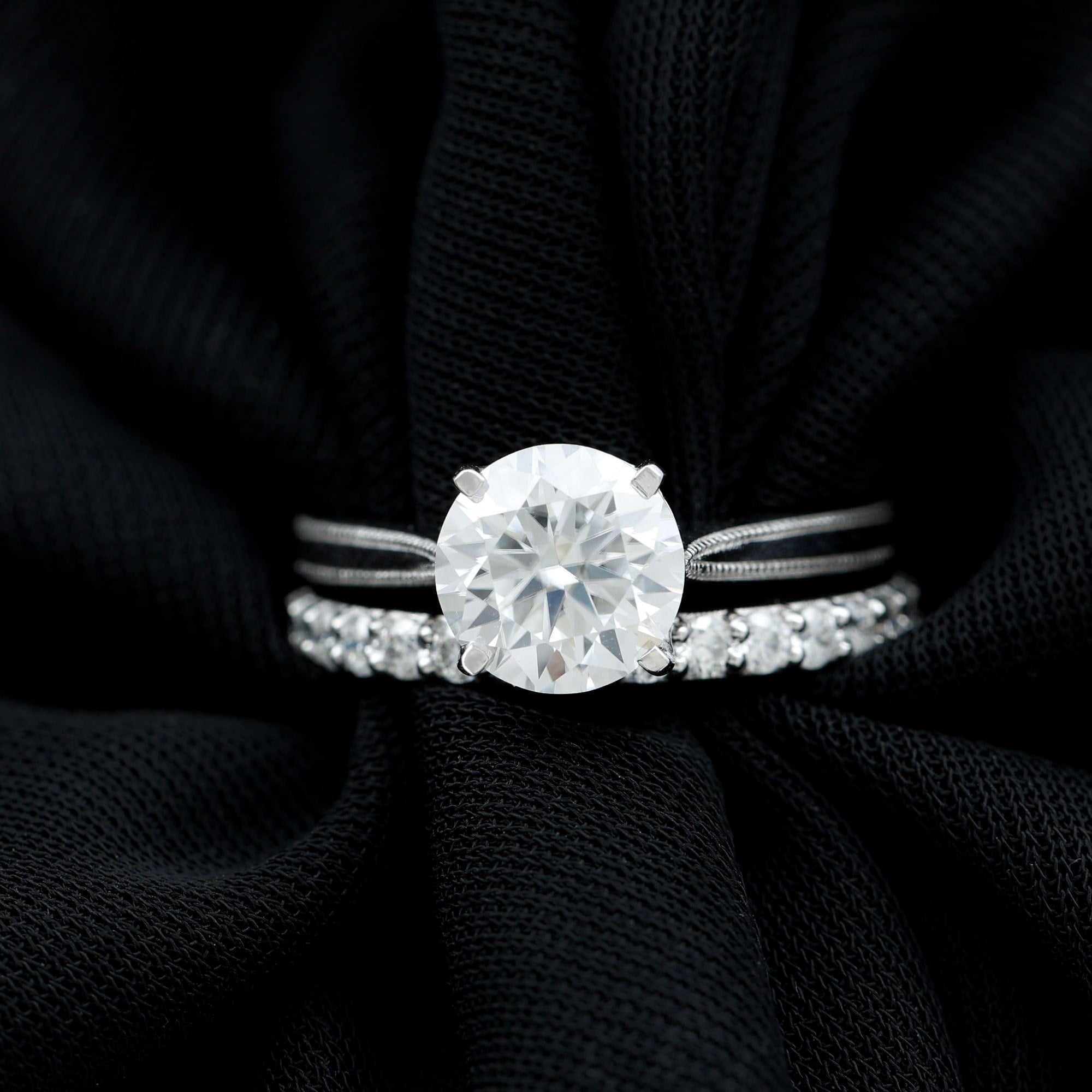 3.25 CT Moissanite Solitaire Gold Ring Set for Women, Moissanite Bridal