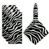 Bahomeck Napkins Set Of 4 Reusable Washable Square Fabric Dining Table Napkins Weddings Party Dinner Decor,18*18 Inch,Zebra Skin Pattern